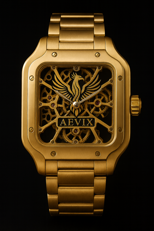 Aevix horloge Gold Skeleton